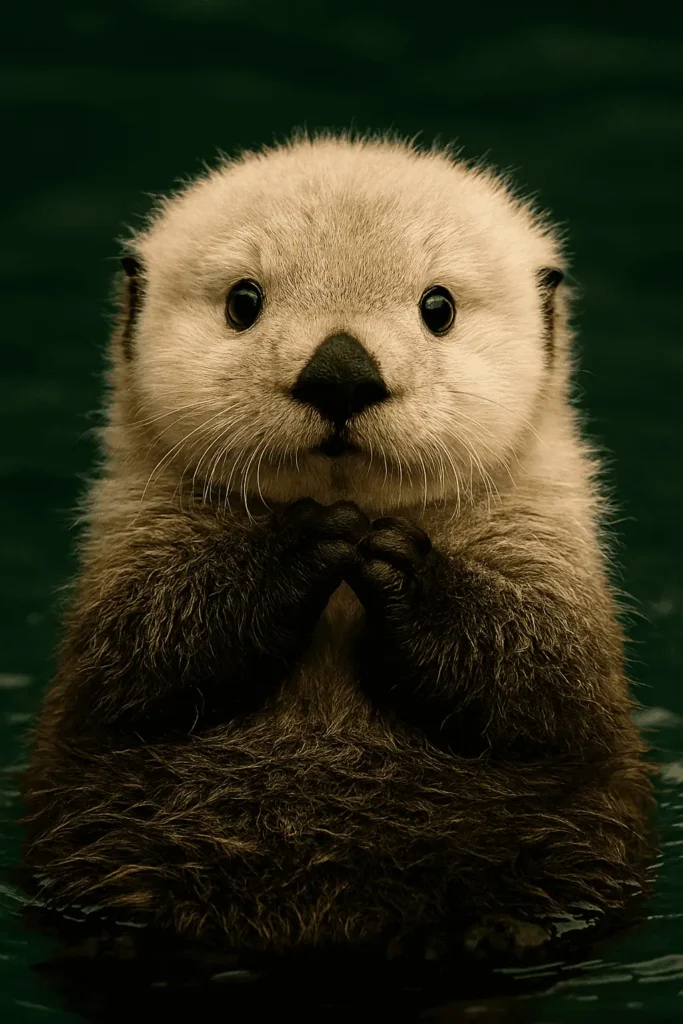 Rare baby sea otter