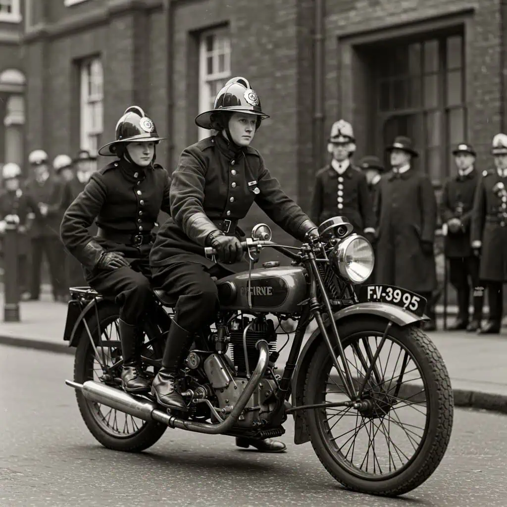 Female Firefighting Team on a Converted Motorcycle
